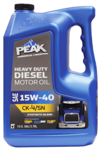 Bottle of Peak Diesel motor oil