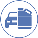Car icon with fluid container