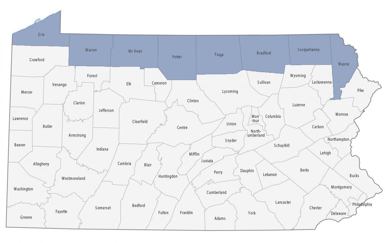 Pennsylvania County Service Map