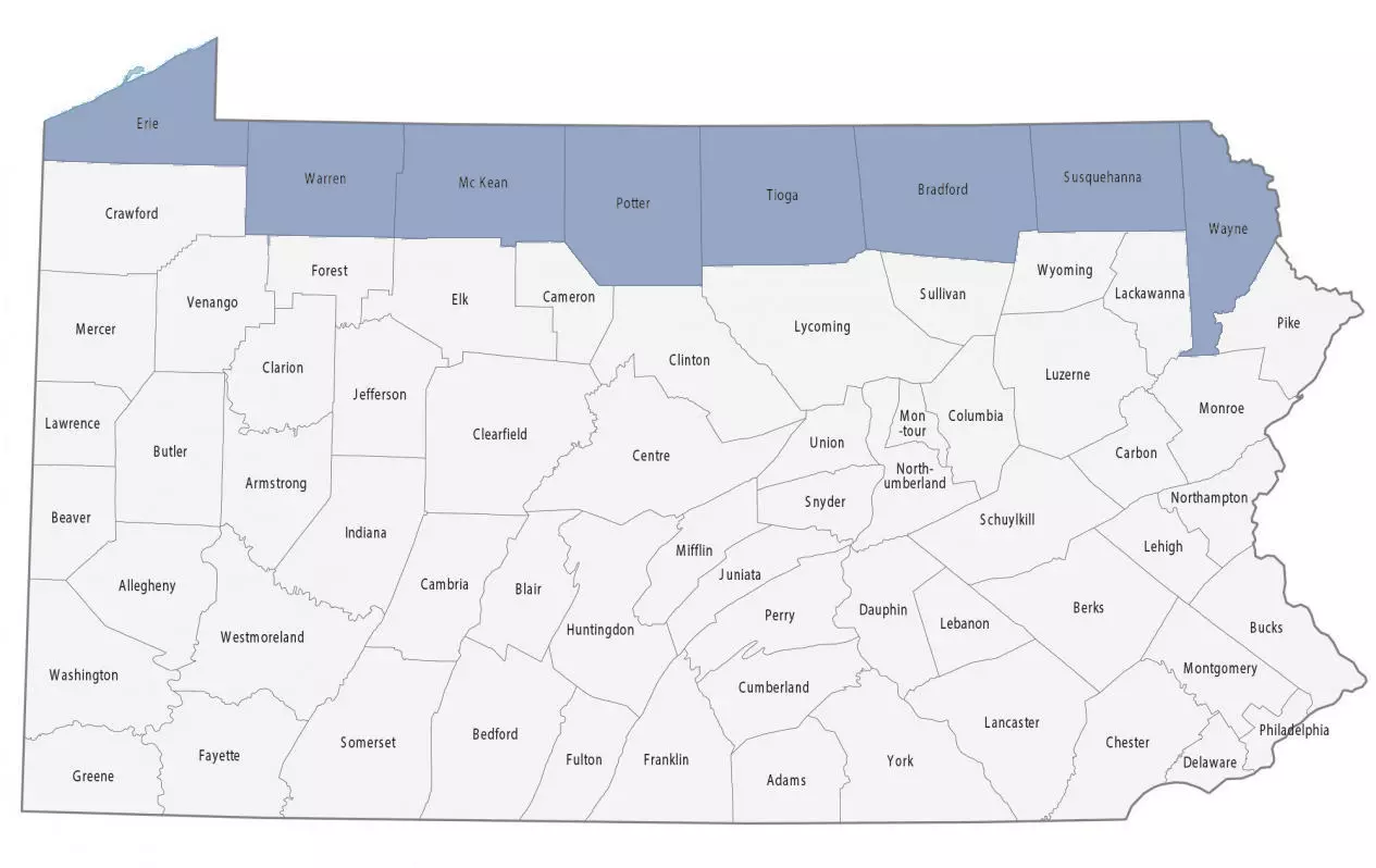 Pennsylvania County Service Map